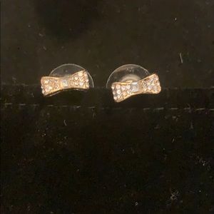Kate Spade gold/crystal bow earrings